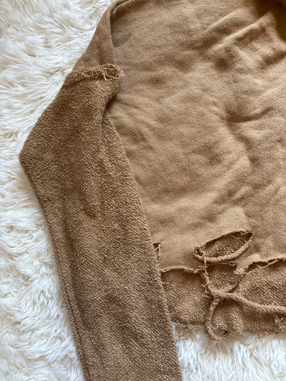 Fashion Nova Camel Brown Textured Hoodie - Picture 3 of 15